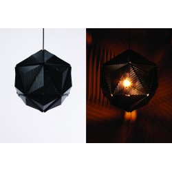 Qualy Icosa Stripe Lamp - Noir