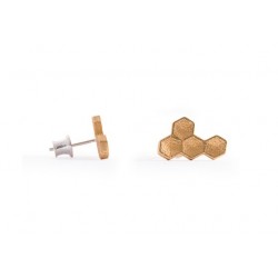 Angular Hexa Gold Earring