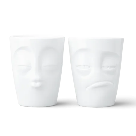 Fiftyeight Mok set no. 4 Kussend en Snoozy Zonder Handvat front view