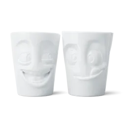 Fiftyeight Mok set no. 3 Grappig en Lekker Zonder Handvat hotelporselein