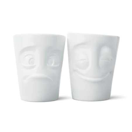 Fiftyeight Mok set no. 2 Vrolijk en Verbijsterd Zonder Handvat hotel porcelain