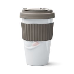 Fiftyeight Mug To Go Gourmand Movie Edition 400ml porcelaine hôtelière couvercle gris