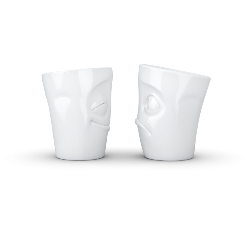 Coffee Mug Set No. 2, Cheery & Baffled Face (Mugs Without Handles) –  FIFTYEIGHT Products